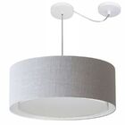 Lustre Pendente Cilíndrico Com Desvio Md-4317 Cúpula Em Tecid