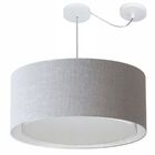 Lustre Pendente Cilíndrico Com Desvio Md-4318 Cúpula Em Tecid