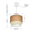 Lustre Pendente Cilíndrico Com Desvio Palha E Bege Mj-4359 Pa