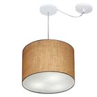 Lustre Pendente Cilíndrico Com Desvio Palha Mj-4258 Para Mesa
