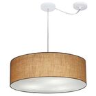 Lustre Pendente Cilíndrico Com Desvio Palha Mj-4259 Para Mesa