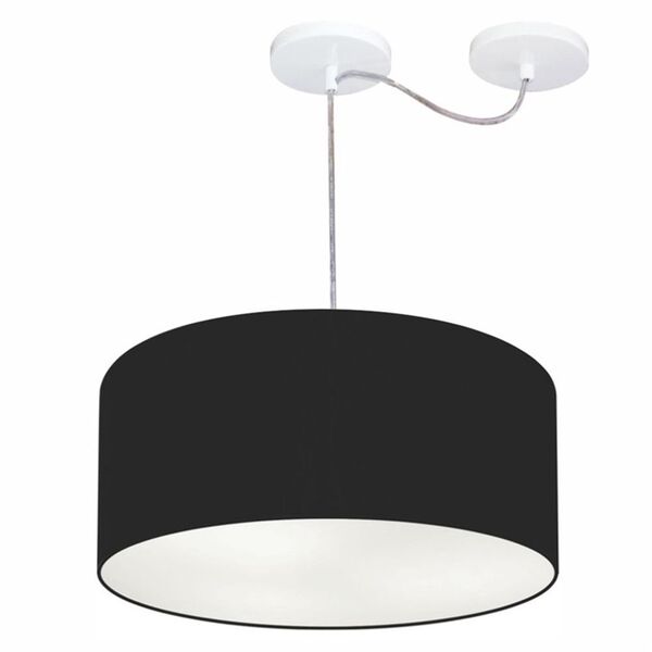 Lustre Pendente Cilíndrico Com Desvio Preto Mj-4151 Para Mesa