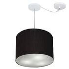Lustre Pendente Cilíndrico Com Desvio Preto Mj-4258 Para Mesa