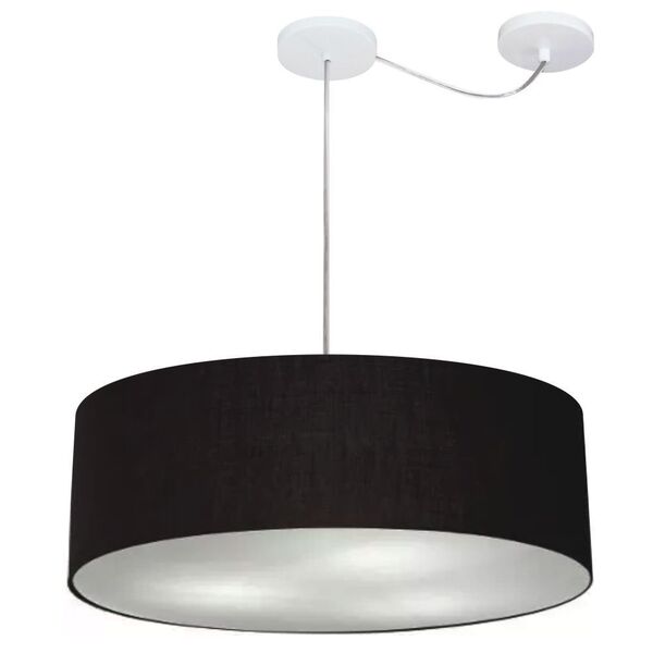 Lustre Pendente Cilíndrico Com Desvio Preto Mj-4259 Para Mesa