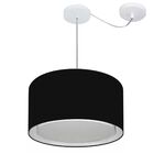 Lustre Pendente Cilíndrico Com Desvio Preto Mj-4305 Para Mesa
