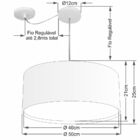 Lustre Pendente Cilíndrico Com Desvio Preto Mj-4314 Para Mesa