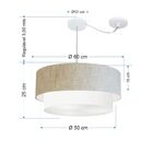 Lustre Pendente Cilíndrico Com Desvio Rustico Bege E Branco M