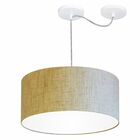 Lustre Pendente Cilíndrico Com Desvio Rustico Bege Mj-4151 Pa