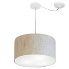 Lustre Pendente Cilíndrico Com Desvio Rustico Bege Mj-4166 Pa