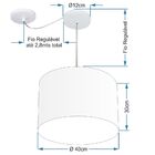 Lustre Pendente Cilíndrico Com Desvio Rustico Bege Mj-4258 Pa