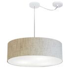 Lustre Pendente Cilíndrico Com Desvio Rustico Bege Mj-4262 Pa