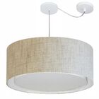 Lustre Pendente Cilíndrico Com Desvio Rustico Bege Mj-4311 Pa