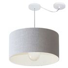 Lustre Pendente Cilíndrico Com Desvio Rustico Cinza Mj-4232 P
