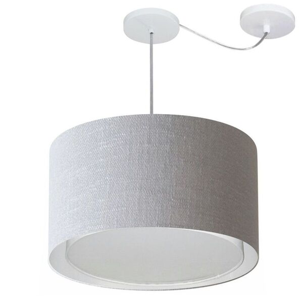 Lustre Pendente Cilíndrico Com Desvio Rustico Cinza Mj-4307 P