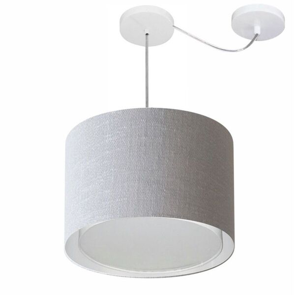 Lustre Pendente Cilíndrico Com Desvio Rustico Cinza Mj-4312 P