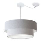 Lustre Pendente Cilíndrico Com Desvio Rustico Cinza Mj-4363 P