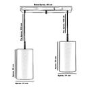 Lustre Pendente Cilindrico Duplo Base Retangular Rosa