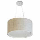 Lustre Pendente Cilíndrico Duplo Md-4123 Cúpula Em Tecido 40x