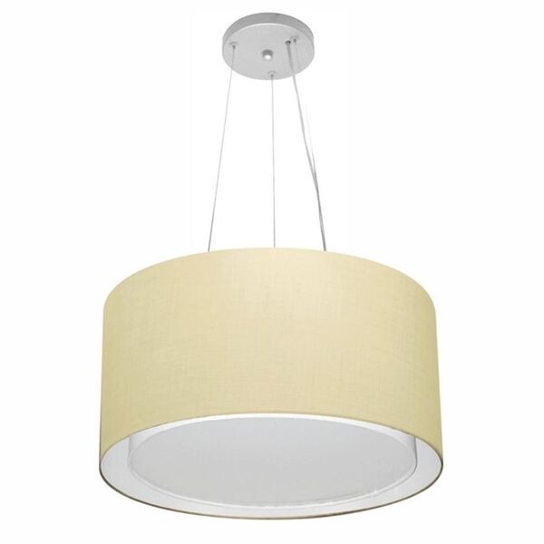 Lustre Pendente Cilíndrico Duplo Md-4123 Cúpula Em Tecido 40x