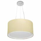 Lustre Pendente Cilíndrico Duplo Md-4123 Cúpula Em Tecido 40x