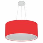 Lustre Pendente Cilíndrico Duplo Md-4124 Cúpula Em Tecido 50x