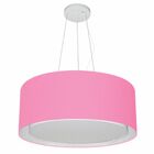 Lustre Pendente Cilíndrico Duplo Md-4124 Cúpula Em Tecido 50x