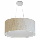 Lustre Pendente Cilíndrico Duplo Md-4124 Cúpula Em Tecido 50x