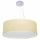 Lustre Pendente Cilíndrico Duplo Md-4125 Cúpula Em Tecido 60x
