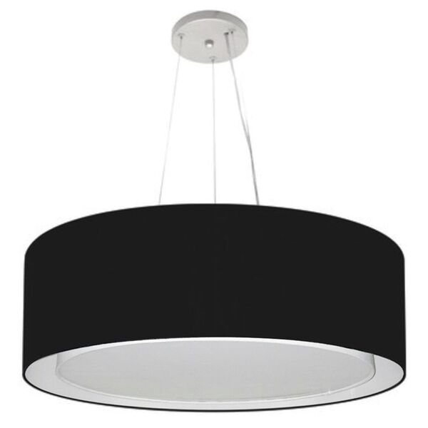 Lustre Pendente Cilíndrico Duplo Md-4125 Cúpula Em Tecido 60x