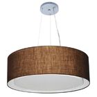 Lustre Pendente Cilíndrico Duplo Md-4125 Cúpula Em Tecido 60x