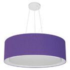 Lustre Pendente Cilíndrico Duplo Md-4125 Cúpula Em Tecido 60x