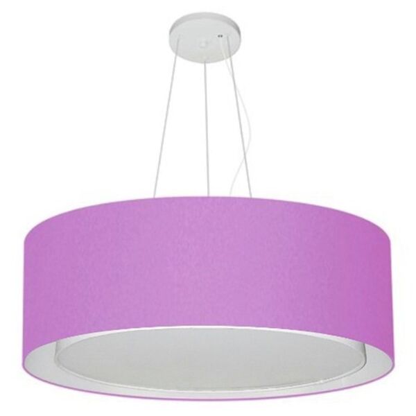 Lustre Pendente Cilíndrico Duplo Md-4126 Cúpula Em Tecido 80x