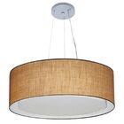 Lustre Pendente Cilíndrico Duplo Md-4126 Cúpula Em Tecido 80x