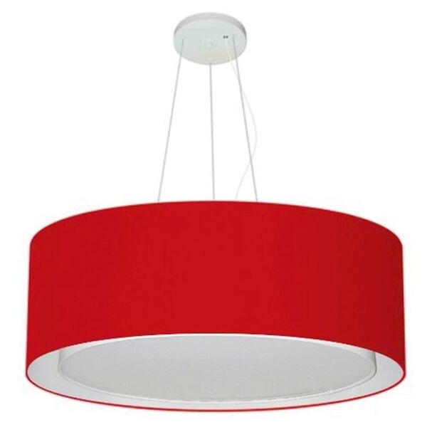 Lustre Pendente Cilíndrico Duplo Md-4126 Cúpula Em Tecido 80x