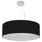 Lustre Pendente Cilíndrico Duplo Md-4126 Cúpula Em Tecido 80x
