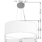 Lustre Pendente Cilíndrico Duplo Md-4126 Cúpula Em Tecido 80x