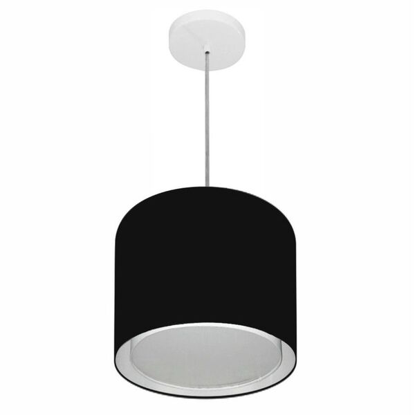 Lustre Pendente Cilíndrico Duplo Md-4284 Cúpula Em Tecido 30x