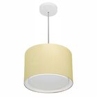 Lustre Pendente Cilíndrico Duplo Md-4285 Cúpula Em Tecido 35x