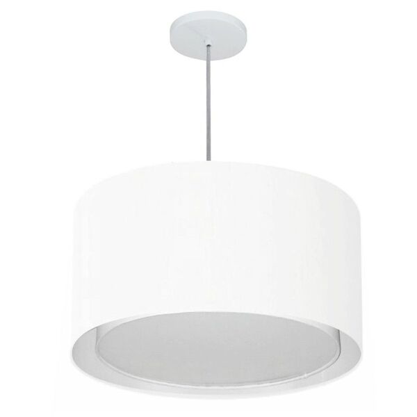 Lustre Pendente Cilíndrico Duplo Md-4287 Cúpula Em Tecido 45x