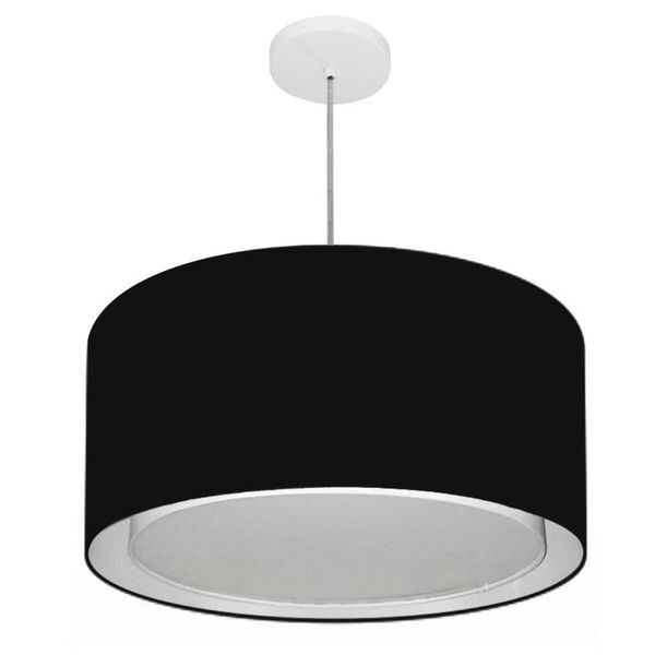 Lustre Pendente Cilíndrico Duplo Md-4288 Cúpula Em Tecido 50x