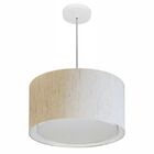 Lustre Pendente Cilíndrico Duplo Md-4290 Cúpula Em Tecido 40x