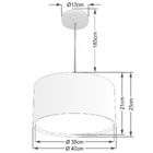 Lustre Pendente Cilíndrico Duplo Md-4290 Cúpula Em Tecido 40x