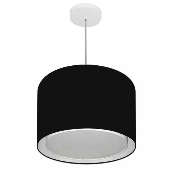 Lustre Pendente Cilíndrico Duplo Md-4292 Cúpula Em Tecido 40x