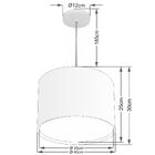 Lustre Pendente Cilíndrico Duplo Md-4292 Cúpula Em Tecido 40x