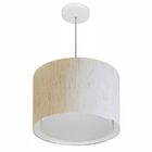 Lustre Pendente Cilíndrico Duplo Md-4292 Cúpula Em Tecido 40x