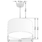 Lustre Pendente Cilíndrico Duplo Md-4293 Cúpula Em Tecido 45x