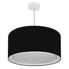 Lustre Pendente Cilíndrico Duplo Md-4296 Cúpula Em Tecido 55x