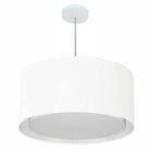 Lustre Pendente Cilíndrico Duplo Md-4296 Cúpula Em Tecido 55x