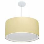 Lustre Pendente Cilíndrico Duplo Md-4296 Cúpula Em Tecido 55x