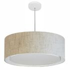 Lustre Pendente Cilíndrico Duplo Md-4297 Cúpula Em Tecido 60x